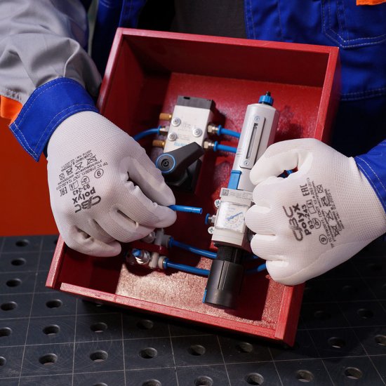 Перчатки полиэфирные с полиуретановым покрытием СВС Поликс 9 (L)