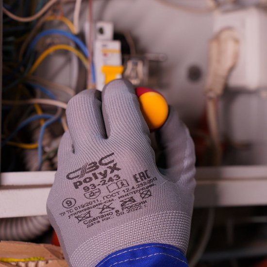 Перчатки полиэфирные с полиуретановым покрытием СВС Поликс 9 (L)