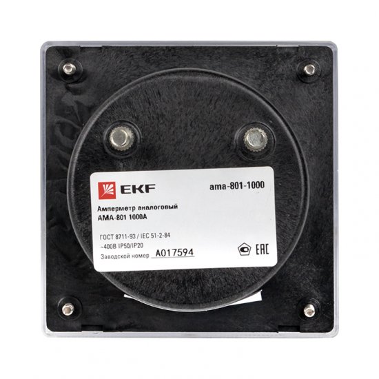 Амперметр аналоговый EKF PROxima AMA-801 80х80 мм IP20 1000 А трансформаторное подключение на 5 модулей (ama-801-1000)