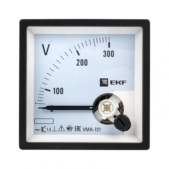 Вольтметр аналоговый EKF PROxima VMA-721 72х72 мм 300 В IP20 пластиковый черно-белый (vma-721-300)