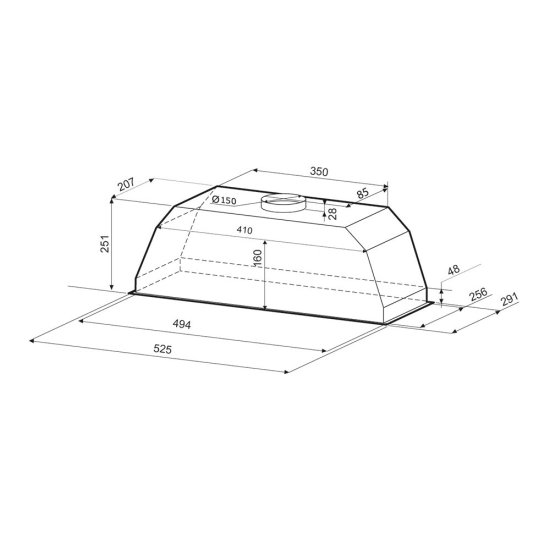 Кухонная вытяжка встраиваемая Krona Adel 600 White PB 60 см белая