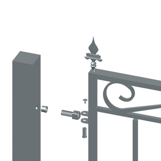 Ворота распашные с фигурными элементами 3,6х1,7 м черные