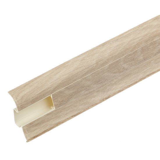 Плинтус ПВХ напольный Winart 58 мм дуб рене 2500 мм S-профиль с кабель-каналом