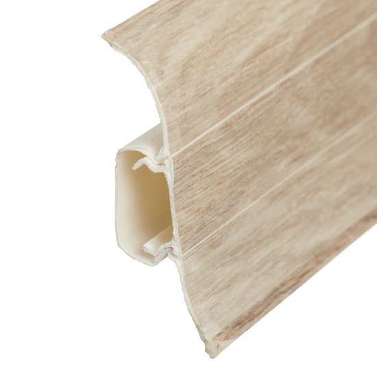 Плинтус ПВХ напольный Winart 58 мм дуб рене 2500 мм S-профиль с кабель-каналом