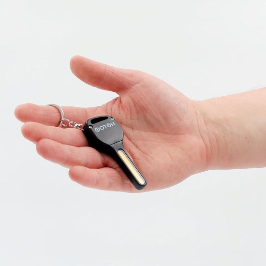 Фонарь брелок Фотон K-140 светодиодный 1 LED 1 Вт на батарейках CR2032 пластик (23201)