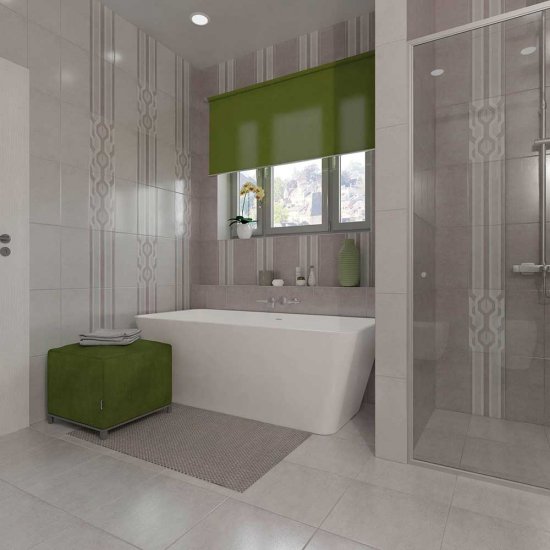 Плитка декор Нефрит Одри полоски серая 400x200x8 мм