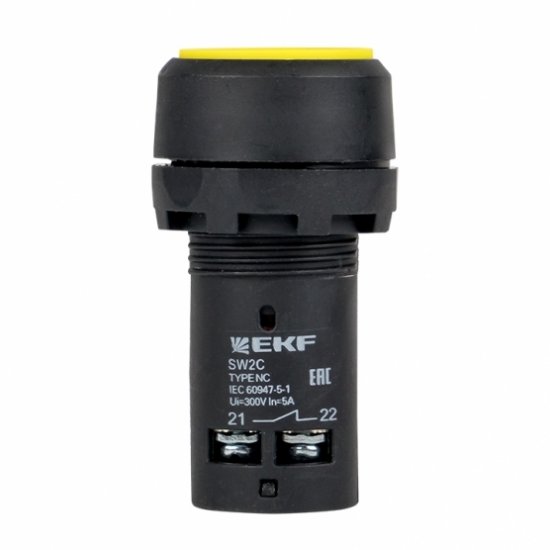 Кнопка возвратная EKF PROxima SW2C-11 230 В IP54 желтая (sw2c-11s-y)