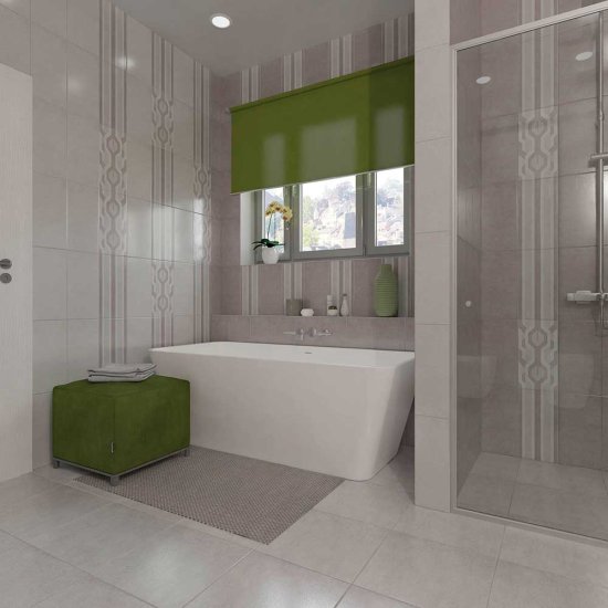 Плитка декор Нефрит Одри геометрия серая 400x200x8 мм