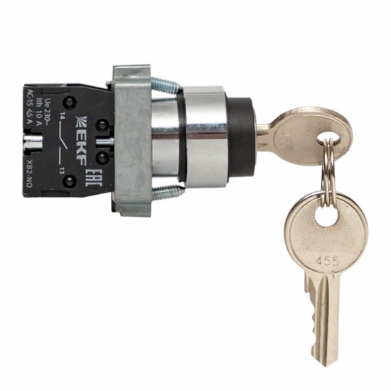 Переключатель EKF PROxima BG21 660 В 1NO IP65 2P с фиксацией с замком черный (xb2-bg21)