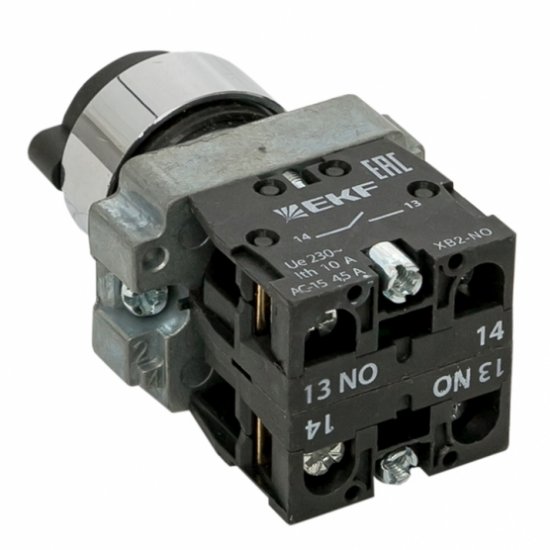 Переключатель EKF PROxima BG33 660 В 2NO IP65 3P с фиксацией с замком черный (xb2-bg33)