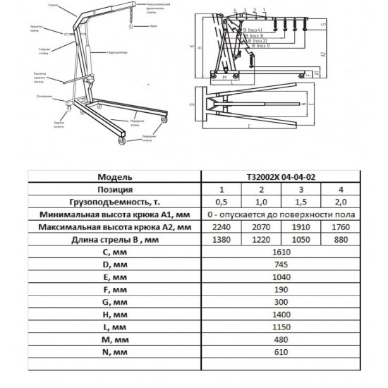 Гидравлический кран Gigant GEC-2