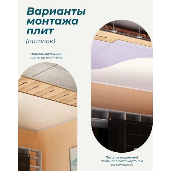 Панель звукоизоляционная АкустиKnauf МДВП 12х600х1250 мм (8 шт.) 6 кв.м