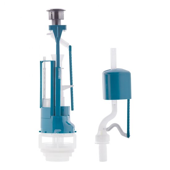 Арматура для унитаза Инкоэр нижний подвод 1/2 кнопка пластик хром (5-3-3-4)