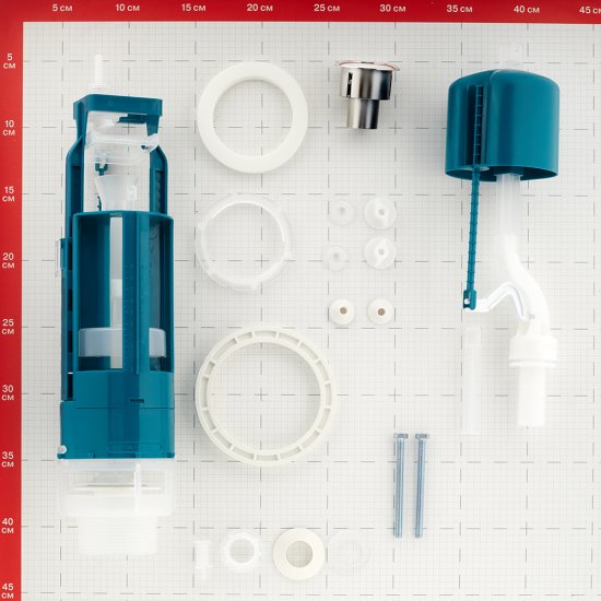 Арматура для унитаза Инкоэр нижний подвод 1/2 кнопка пластик хром (5-3-3-4)