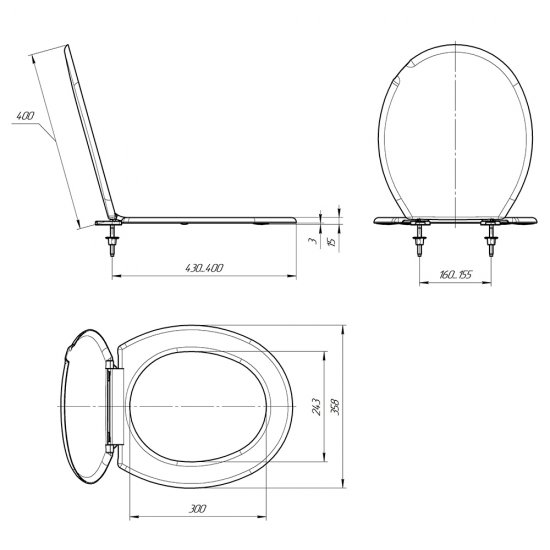 Сиденье для унитаза Инкоэр Стандарт полипропилен без микролифта быстросъемное (6261)