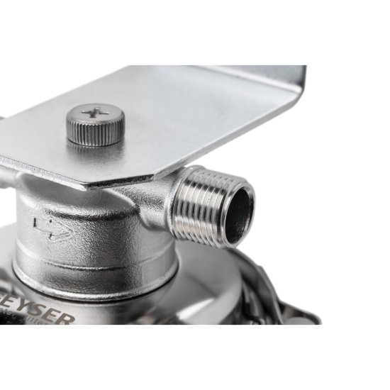 Корпус фильтра Гейзер Премьер для холодной и горячей воды нержавеющая сталь 10SL 1/2 НР(ш) х 1/2 НР(ш) серебро
