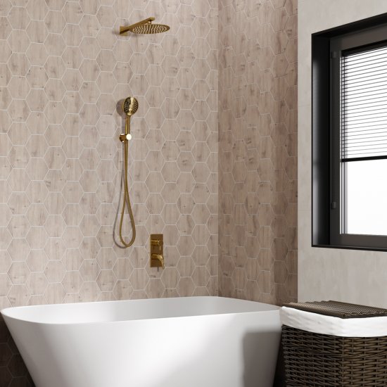 Смеситель для душа встраиваемый WasserKraft Sauer однорычажный золото (7171)