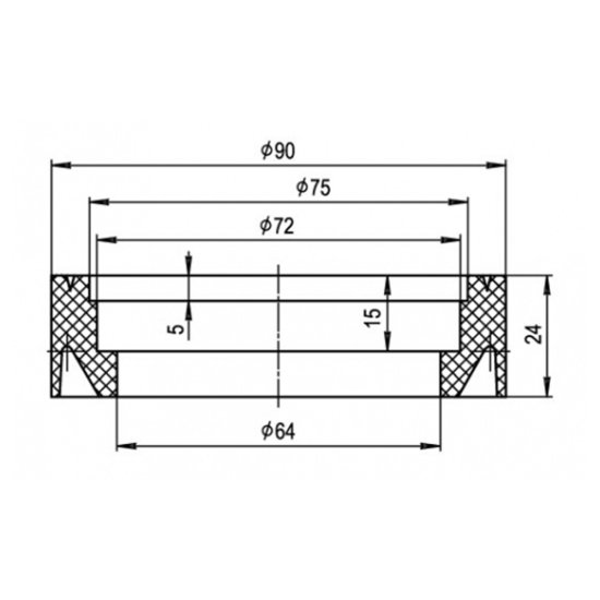 Прокладка под смывной бачок d90х25 мм Инкоэр ПВХ Ф