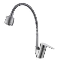 Смеситель для кухни Corsa Deco Light нержавеющая сталь с гибким изливом однорычажный (966365)