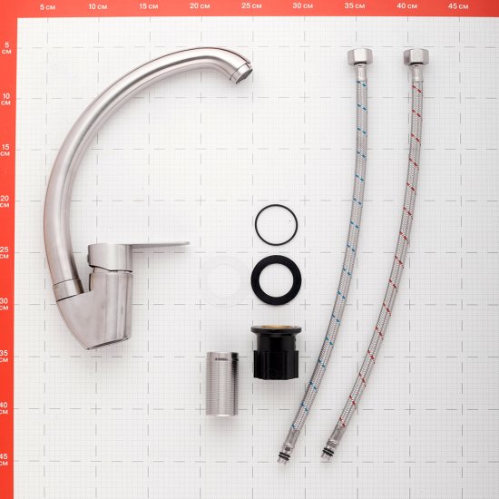 Смеситель для кухни Corsa Deco Swan сталь с высоким изливом однорычажный (966372)