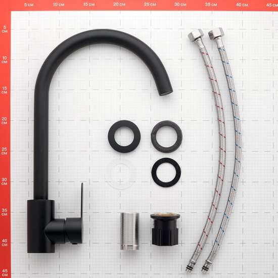 Смеситель для кухни Corsa Deco Creek черный с высоким изливом однорычажный (966374)