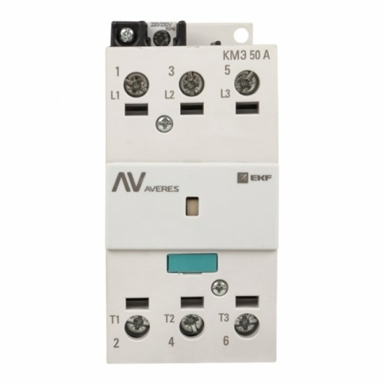 Контактор Averes КМЭ (ctr-s-50-00-400-av) 400 В 50 А тип АС 3P малогабаритный