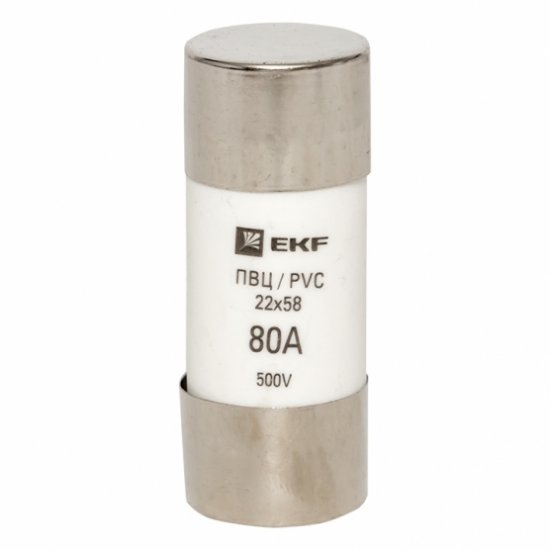 Вставка плавкая EKF PROxima ПВЦ 80А 50 кА 220 В цилиндрическая (10 шт.) (pvc-22x58-80)