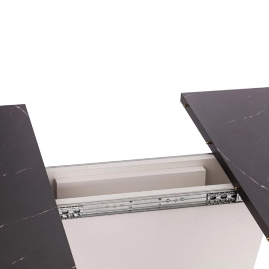 Стол кухонный раздвижной прямоугольный 1,1х0,69 м мрамор бело-черный Gent (19267)