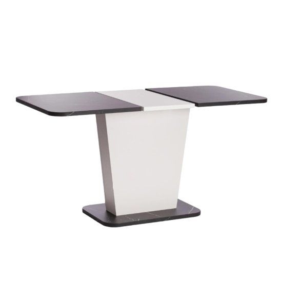 Стол кухонный раздвижной прямоугольный 1,1х0,69 м мрамор бело-черный Gent (19267)