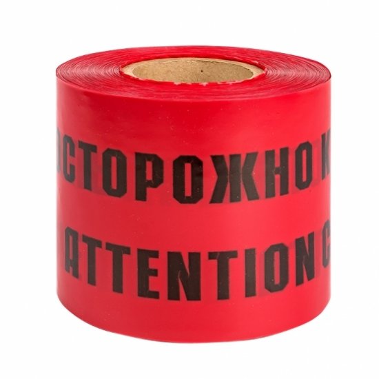 Лента сигнальная EKF Basic Осторожно кабель 450 мм 100 м красная