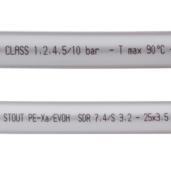 Труба PE-Xa Stout 25 х 3,5 мм из сшитого полиэтилена PN10 серая (50 м) (SPX-0001-002535)