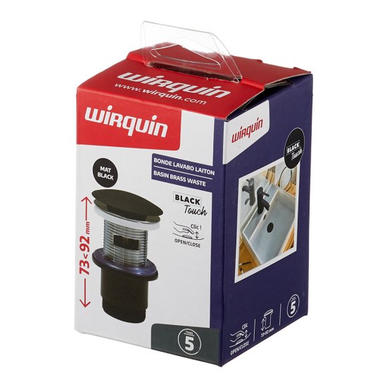 Донный клапан Wirquin клик-клак 1 1/4 с переливом черный (30722855)