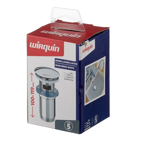 Донный клапан Wirquin клик-клак 1 1/4 с переливом хром (30723390)