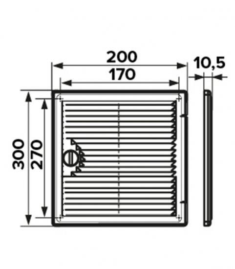 Люк ревизионный Era Декофот пластиковый 200х300 мм накладной с решеткой