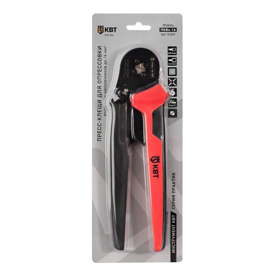 Пресс-клещи КВТ ПКВк-16 для обжима втулочных наконечников 6-16 кв.мм (54549)