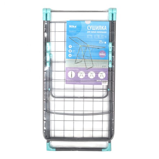 Сушилка для белья напольная Ника 21 м 1815х515х930 мм серебро