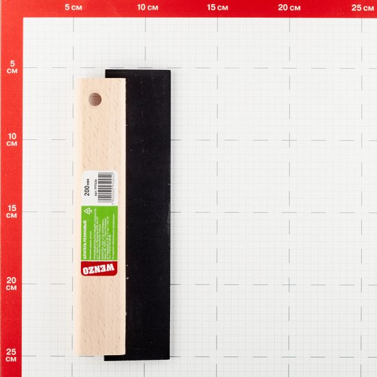 Шпатель для затирания швов Wenzo 200 мм резиновый с деревянной ручкой (777226)