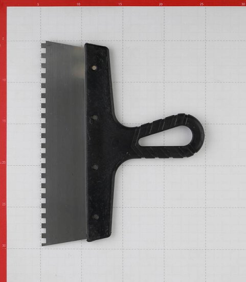 Шпатель зубчатый 250х6 мм с пластиковой ручкой (109447)