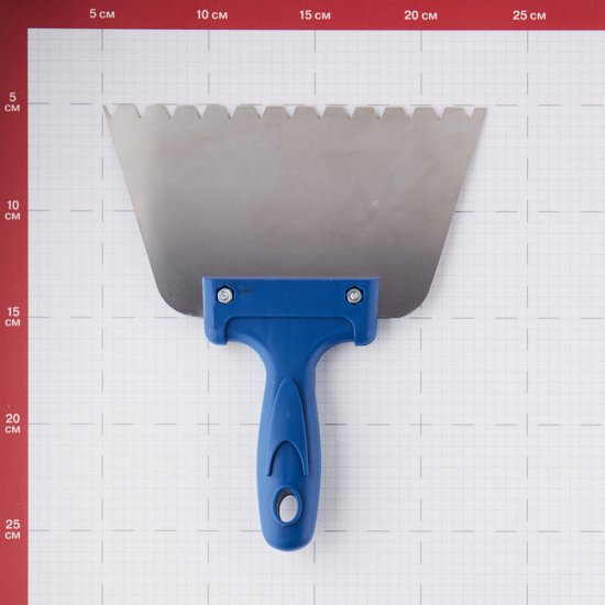 Шпатель для клея зубчатый Дельта 180 мм В10 нержавеющая сталь с пластиковой ручкой (10870-В10)