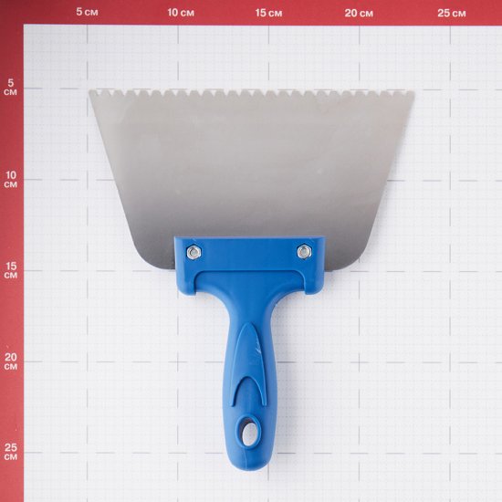 Шпатель для клея зубчатый Дельта 180 мм В3 нержавеющая сталь с пластиковой ручкой (10870-В3)