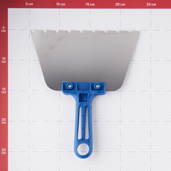 Шпатель для клея зубчатый Дельта 180 мм В5 нержавеющая сталь с пластиковой ручкой (10870-В5)