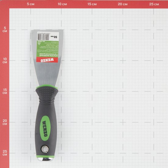 Шпатель малярный Wenzo 50 мм с эргономичной ручкой и ударным наконечником (678510)