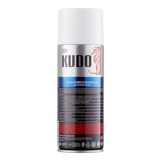 Эмаль аэрозольная для бытовой техники Kudo Kraft белая 520 мл (KU-1311)
