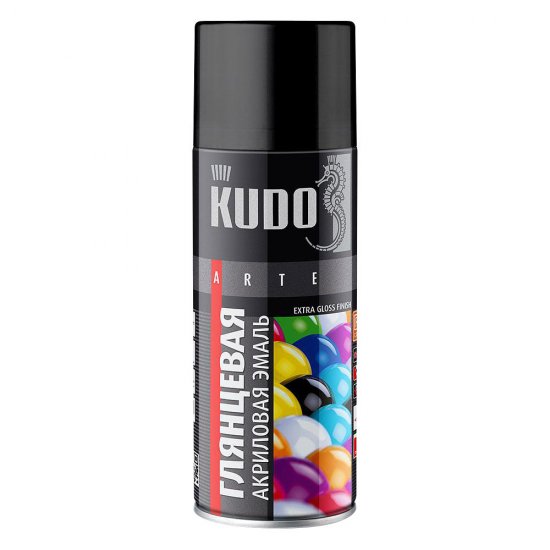 Эмаль аэрозольная Kudo Arte черная глянцевая RAL 9005 520 мл (KU-A9005)