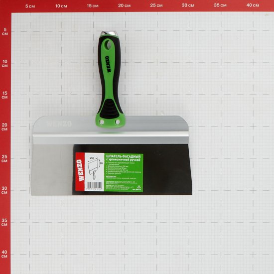 Шпатель фасадный Wenzo 250 мм с эргономичной ручкой и широким полотном (684775)