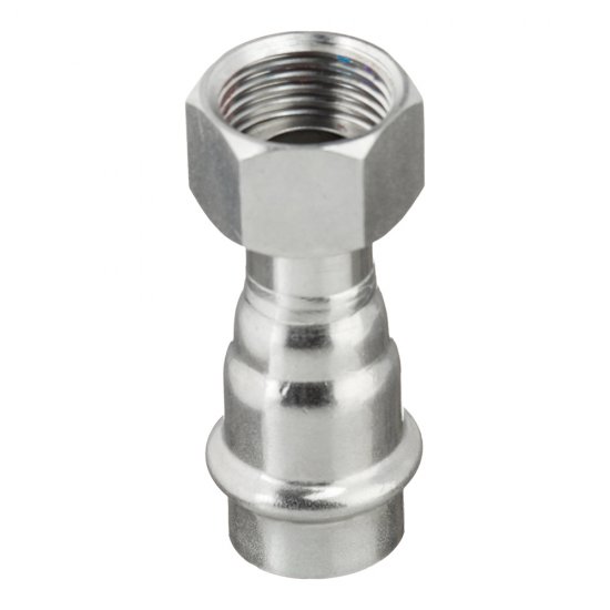 Соединитель Valtec (VTi.908.I.001804) 18 мм х 1/2 ВР(г) нержавеющая сталь с накидной гайкой