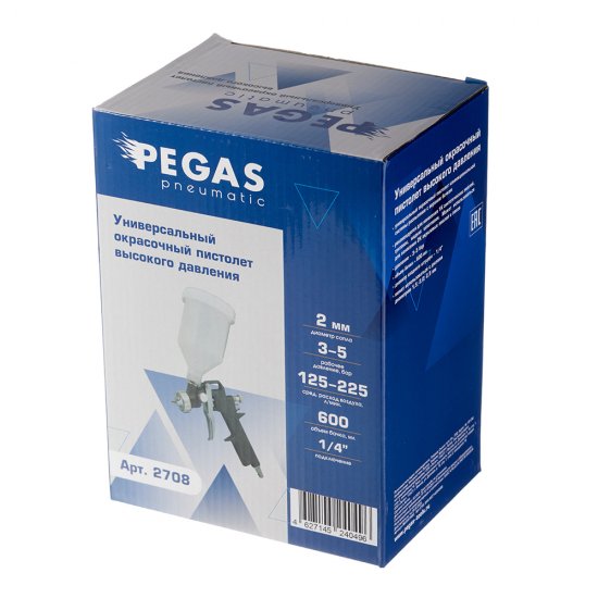 Краскопульт пневматический Pegas Pneumatic 1/4 0,6 л (2708)