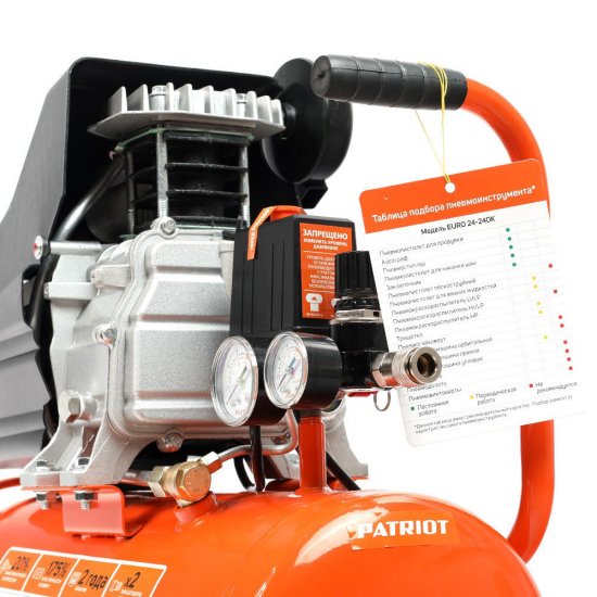 Компрессор масляный Patriot Euro 24-240 K 24 л 1,5 кВт (525306366)