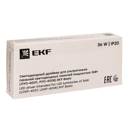 Драйвер для светодиодных панелей EKF Basic ДСПВ-4008 IP20 230 В (LDSP-4008-36)