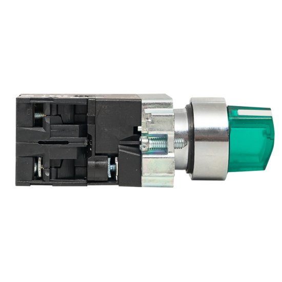 Переключатель EKF PROxima BD33 220 В 1NO+1NC IP40 3P с фиксацией с подсветкой зеленый (xb2-bk33-g-230)